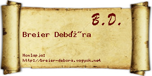 Breier Debóra névjegykártya